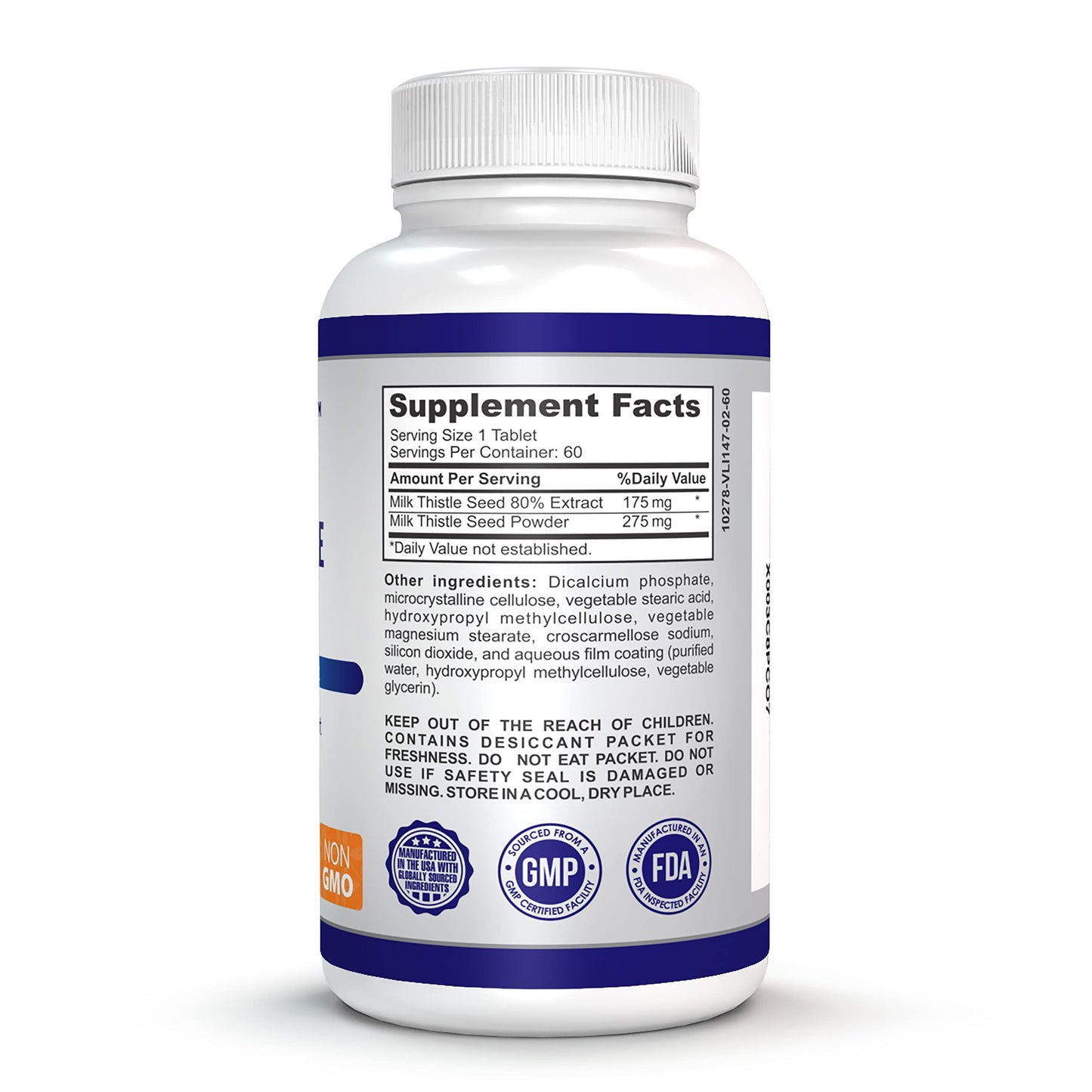 O!VITA Milk Thistle Complex 450mg - Supports Healthy Liver Function - 60 Non-GMO Vegan Tablets