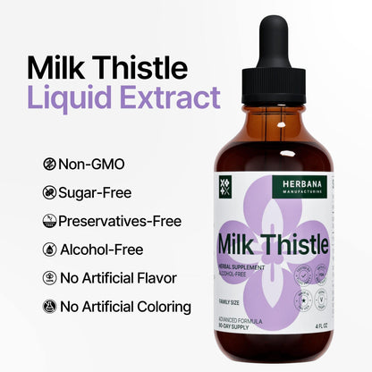 Milk Thistle 4 oz Liquid Extract - Liver Support Drops