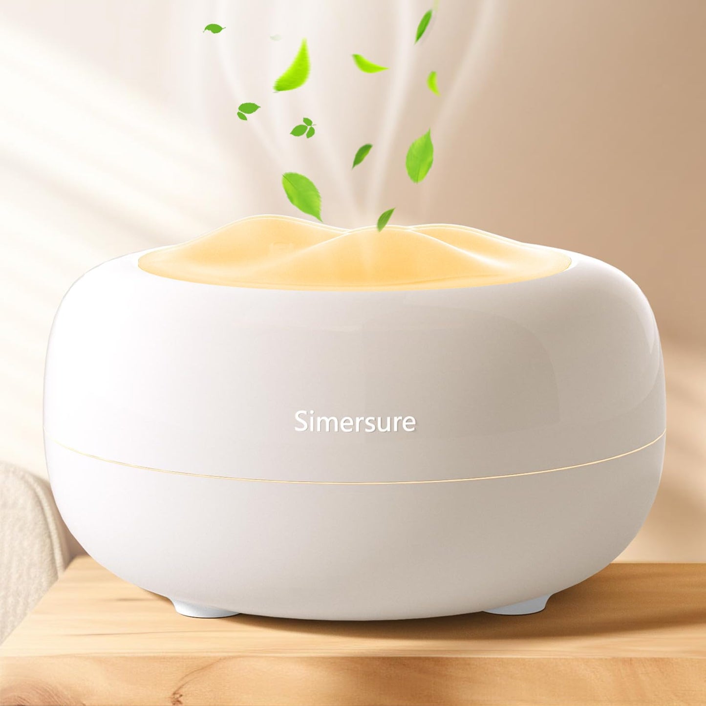 Essential Oil Diffuser 370ml – Quiet Humidifier with 7 LED Colors, Timer & Auto-Off (Milky White)