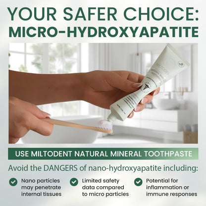Hydroxyapatite Toothpaste MILTODENT 15% Micro-Hydroxyapatite – Fluoride-Free, SLS-Free, Foam-Free