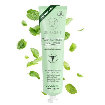 Hydroxyapatite Toothpaste MILTODENT 15% Micro-Hydroxyapatite – Fluoride-Free, SLS-Free, Foam-Free