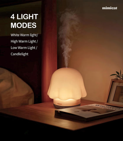 mimicat Essential Oil Diffuser — Glass Top, 120ml, Pink, Timer, Night Light