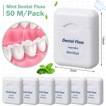 Mimorou 96 Pack Mint Dental Floss – 50m Each, Travel Oral Care for Teeth & Gum Protection