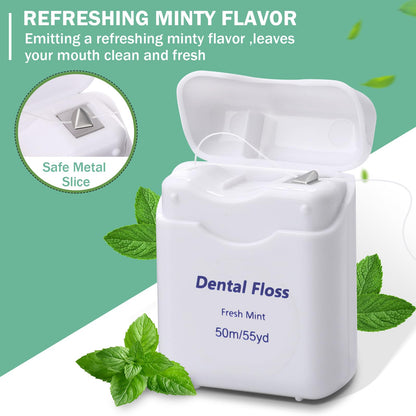 Mimorou 96 Pack Mint Dental Floss – 50m Each, Travel Oral Care for Teeth & Gum Protection