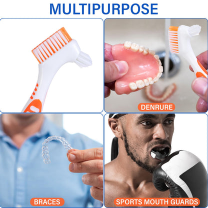 Mimorou 12 Pcs Denture Brush Set - Double-Sided, Soft Bristles, Non-Slip Handle