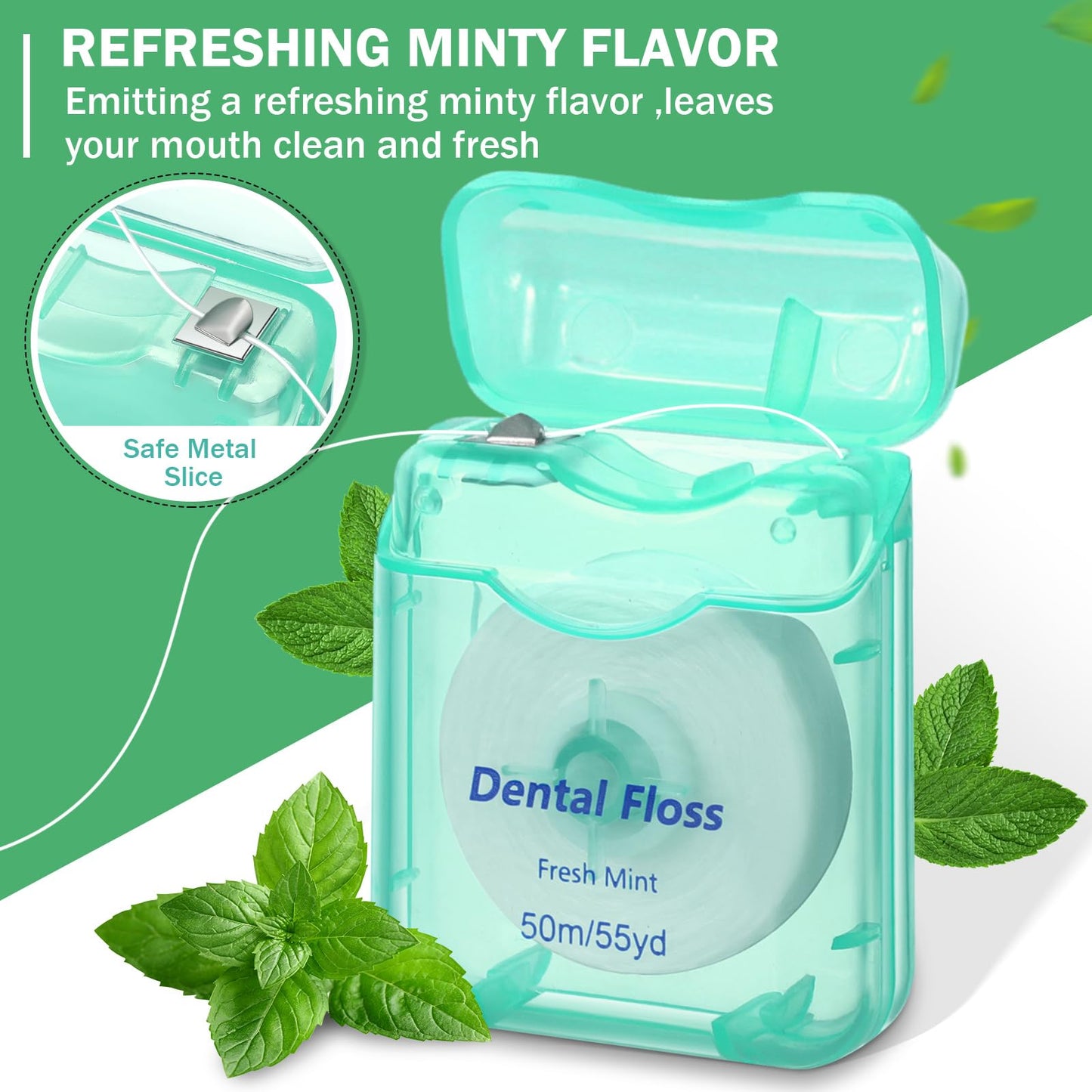 Mimorou 24 Pack Dental Floss Bulk – Mint Waxed 50m Travel Floss for Oral Care