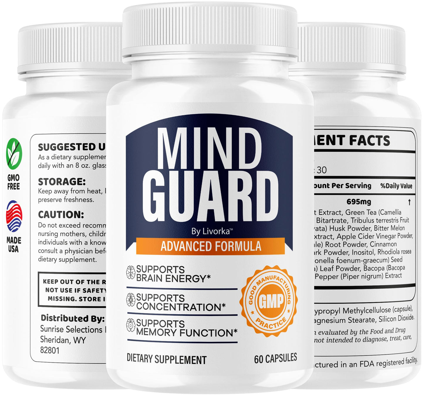 Mind Guard Brain Supplement - Advanced Memory & Focus Support | 60 Capsules