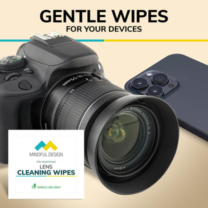 Mindful Design Lens Cleaning Wipes for Eyeglasses – 210ct, Individually Wrapped