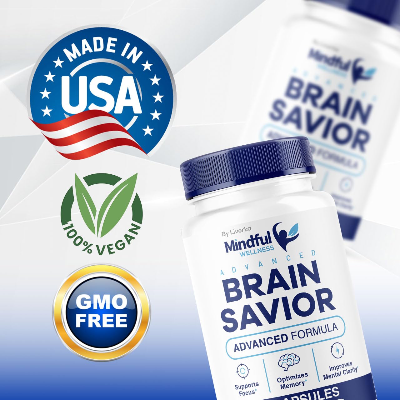 (2 Pack) Mindful Wellness Advanced Brain Savior Capsules | Official Mindful Wellness Supplement