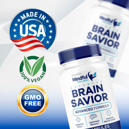 (2 Pack) Mindful Wellness Advanced Brain Savior Capsules | Official Mindful Wellness Supplement