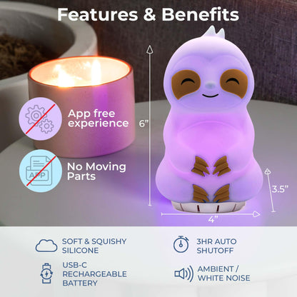 Mindsight Breathing Buddha — Guided Visual Meditation for Calm & Focus (Multicolor, Sloth Sound)