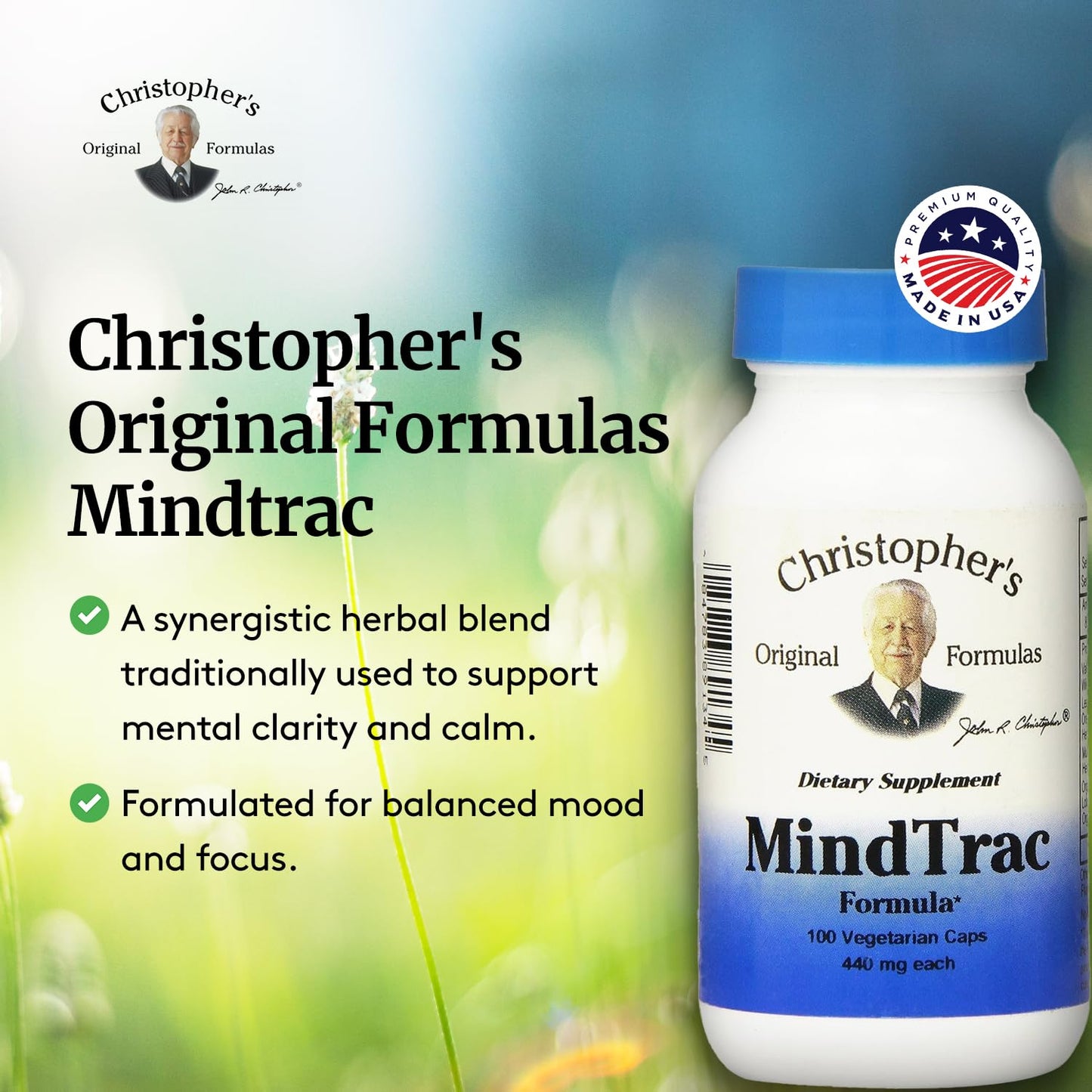Christopher's Original MindTrac Formula – Natural Mood Support & Memory, 100 Caps