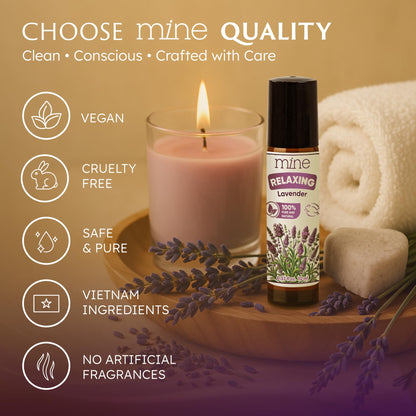 Mine Lavender Essential Oil Roll On - 100% Pure Lavender Oil for Skin