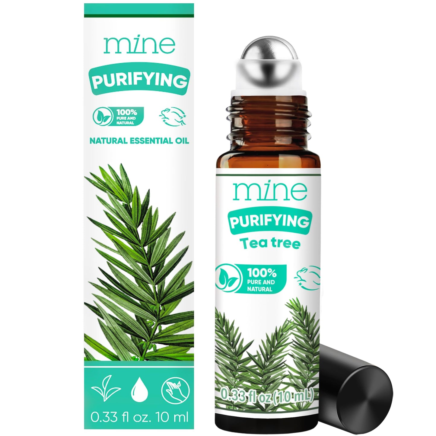 Mine Tea Tree Essential Oil Roll On - 100% Natural Tea Tree Oil for Skin, Face