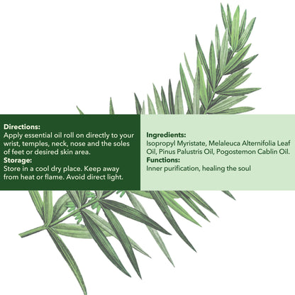 Mine Tea Tree Essential Oil Roll On - 100% Natural Tea Tree Oil for Skin, Face
