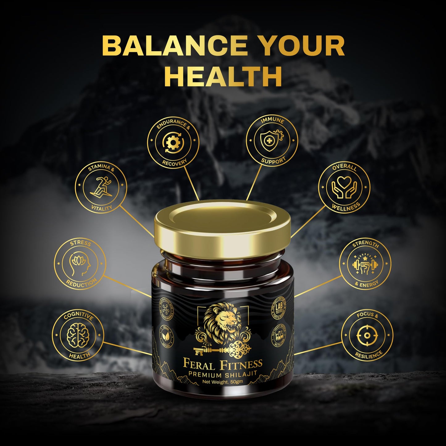 50g Himalayan Shilajit Resin – Gold Grade | 100% Pure | Lab Tested