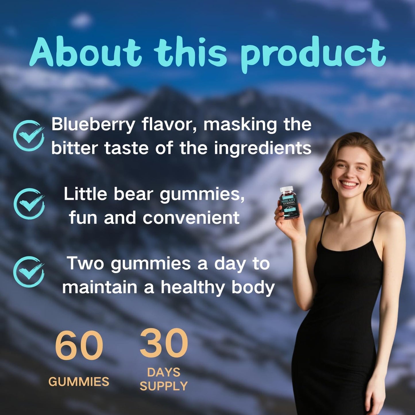 Putaojun Himalayan Gold Shilajit Gummies – 1000mg Shilajit, Ashwagandha, Chaga & Ginseng (For Men, Women & Kids)