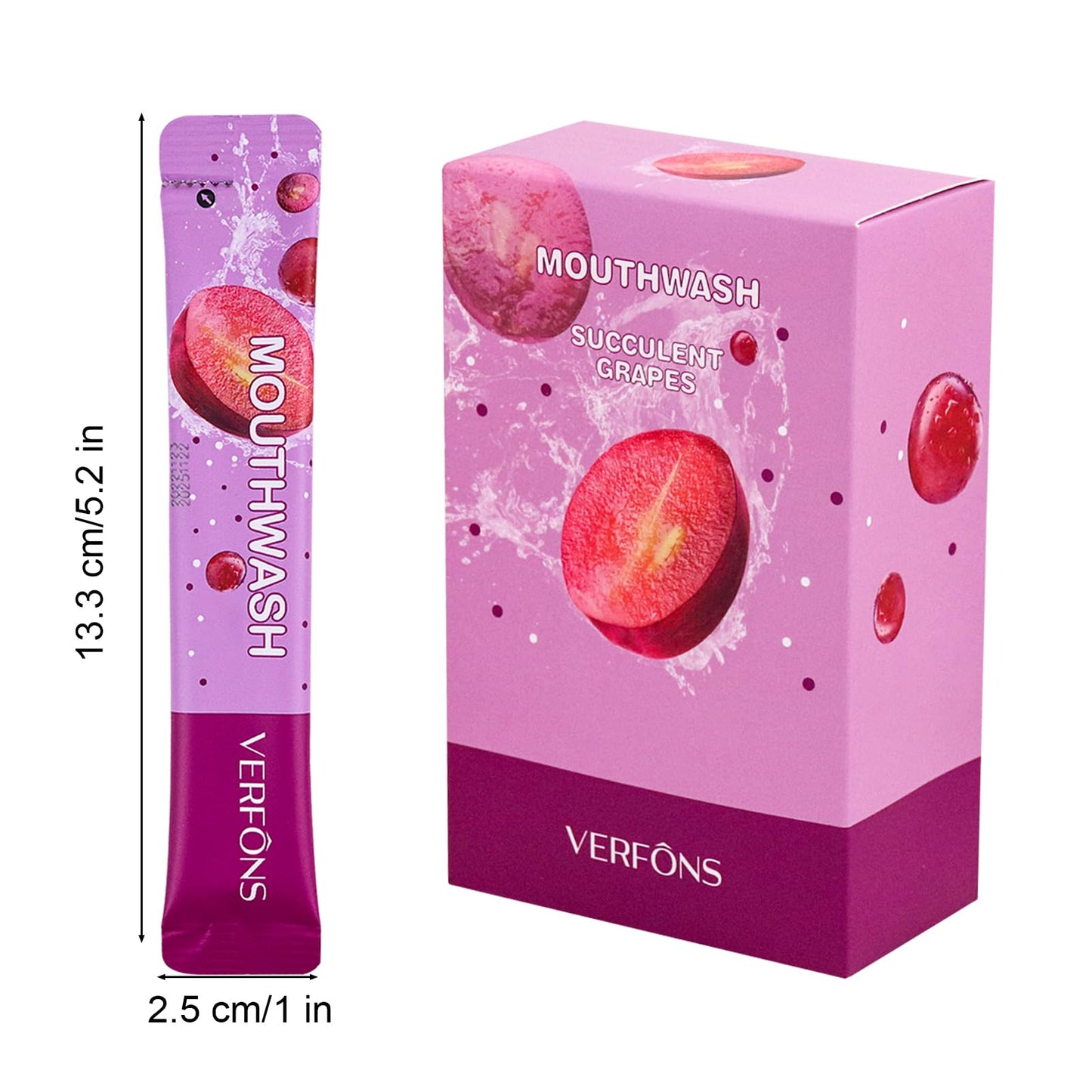 Mini Mouthwash Bulk – 40 Pack Travel Size 0.35 fl oz (Grape Flavor), Individually Wrapped