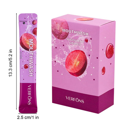 Mini Mouthwash Bulk – 40 Pack Travel Size 0.35 fl oz (Grape Flavor), Individually Wrapped