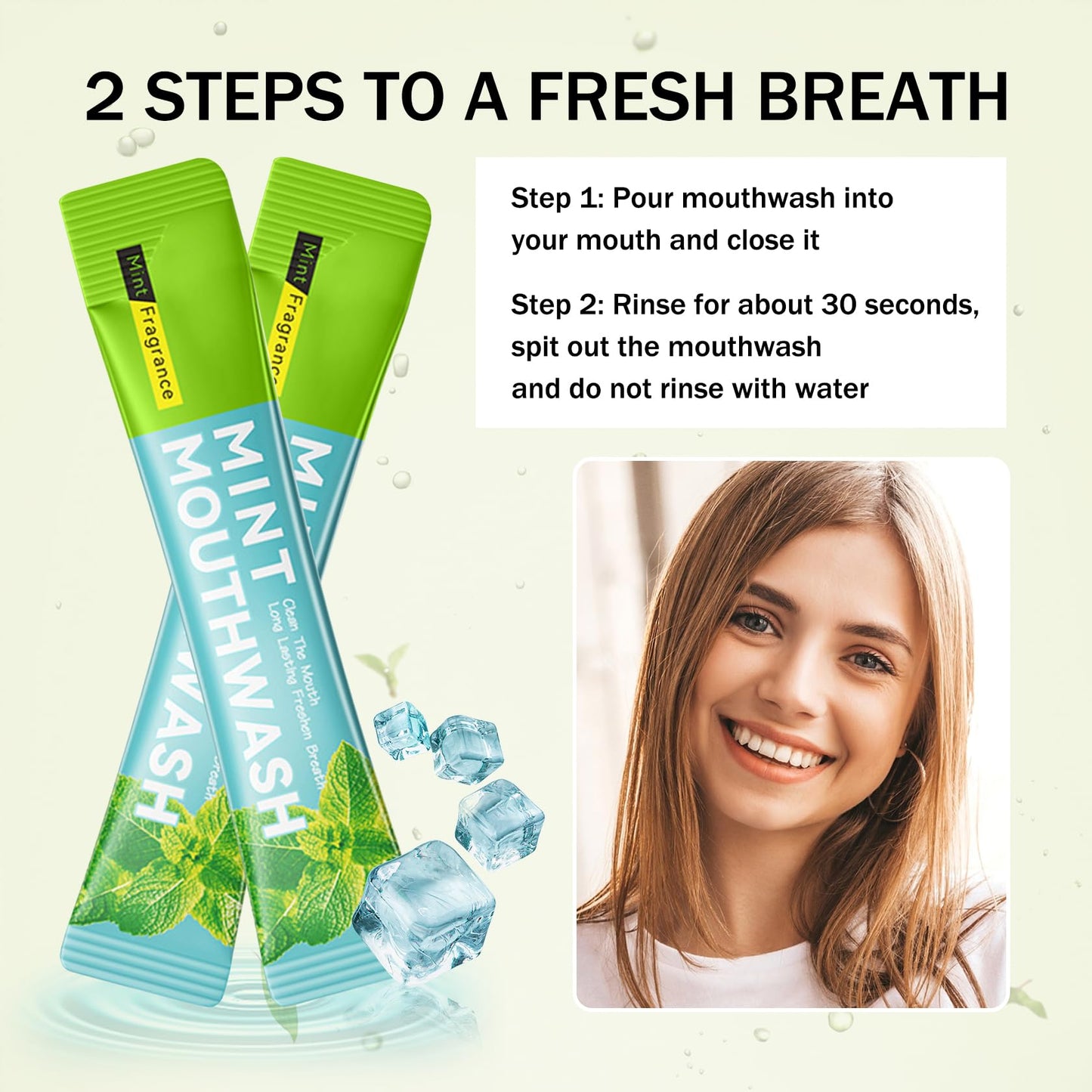 Mini Mouthwash Kit - Travel Size, Coconut Peach Mint, 60 Pack
