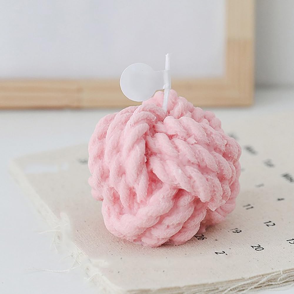 Mini Yarn Aromatherapy Candles - Natural Soy Wax Scented Candle (Pink)