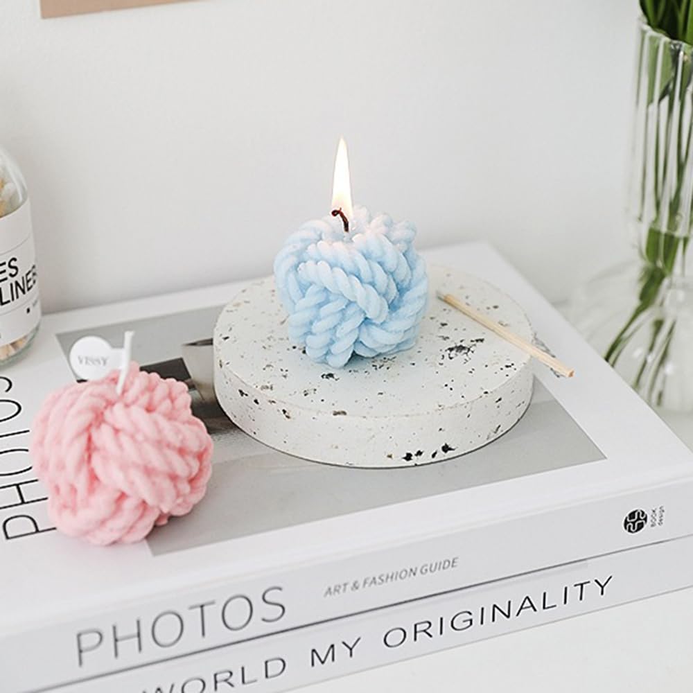 Mini Yarn Aromatherapy Candles - Natural Soy Wax Scented Candle (Pink)