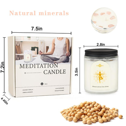4-Pack Crystal Soy Candles – Aromatherapy Scented Gift Set for Women | 24 oz