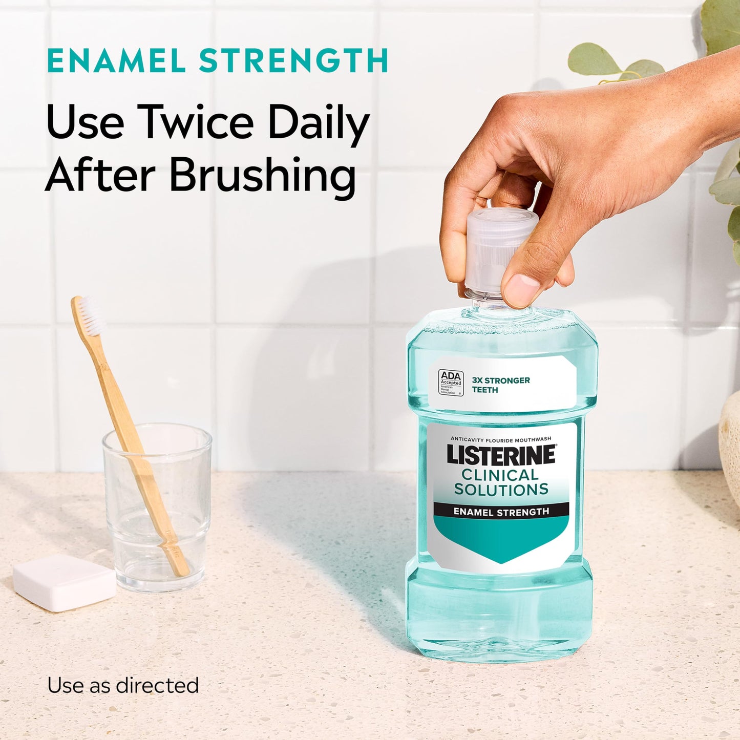 Listerine Clinical Solutions Enamel Strength Mouthwash – Alpine Mint, 500 mL