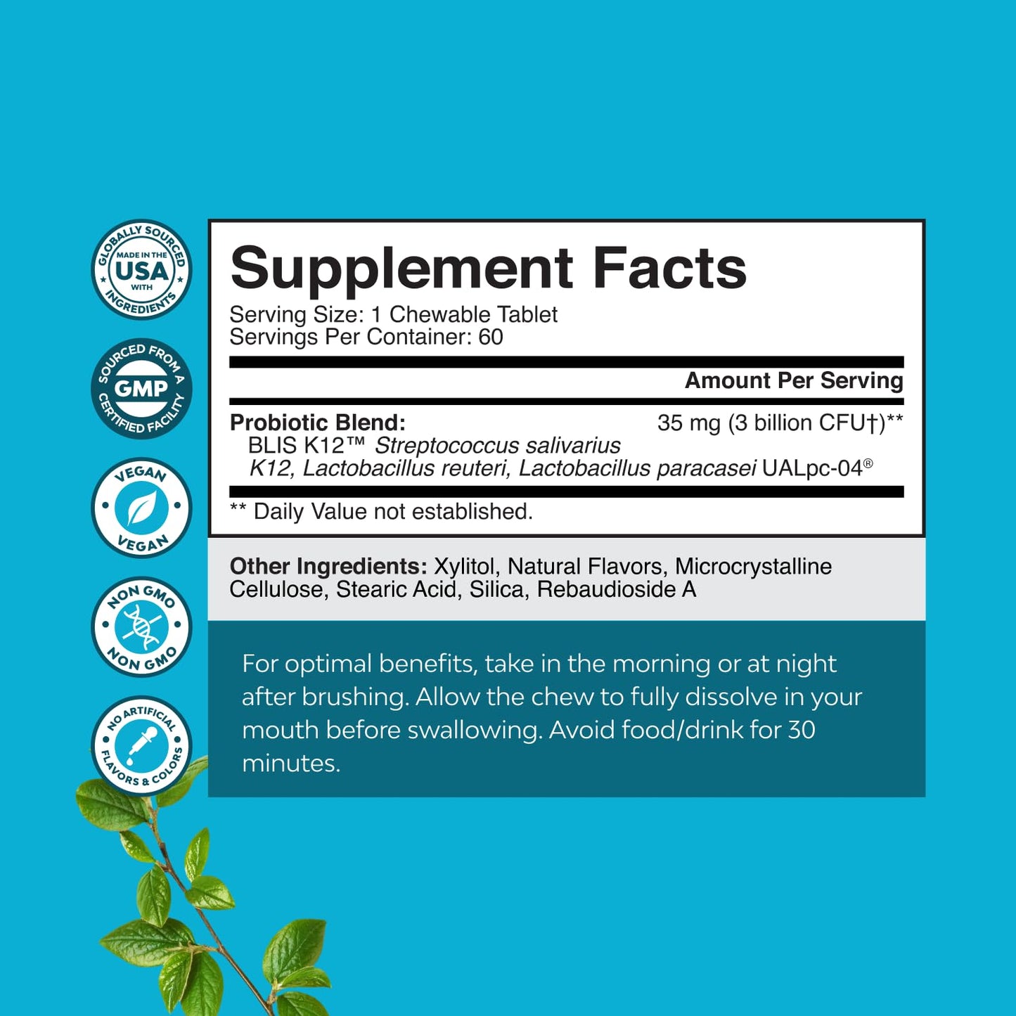 Oral Probiotics for Teeth & Gums - BLIS K12 Mint Lozenges 60ct