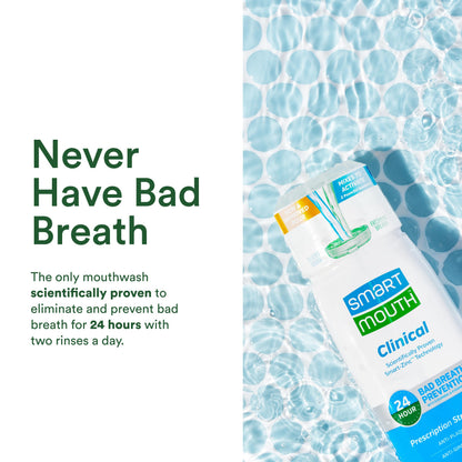 SmartMouth DDS Activated Clinical Mouthwash with Tongue Cleaner – Fresh Breath, Gum Health (16 oz x2)