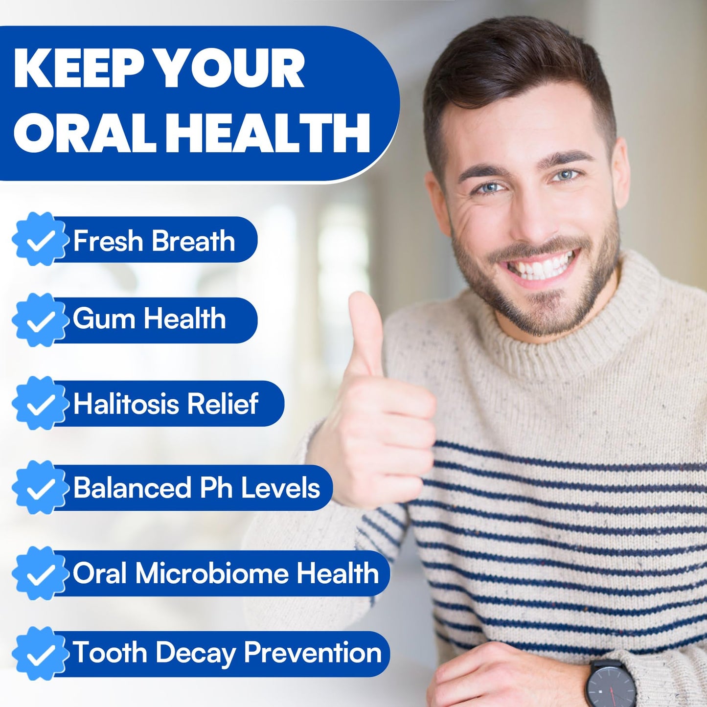 Oral Probiotics 11B CFU with M18 & A12 – Fresh Breath, Gum Health (120 Lozenges)