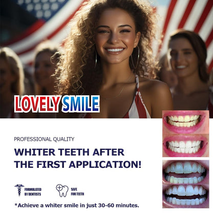 Lovely Smile Premium Teeth Whitening Strips – Enamel Safe, White Teeth in 1 Hour, No Slip & No Sensitivity | 28 Mint Strips by Ray of Smile
