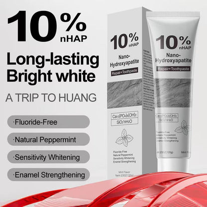 10% Nano Hydroxyapatite Toothpaste – Fluoride-Free Enamel Repair (2-Pack)