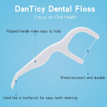 Dental Floss Picks Extra Strong – Professional Clean Flosser for Braces, Mint, 50 Count