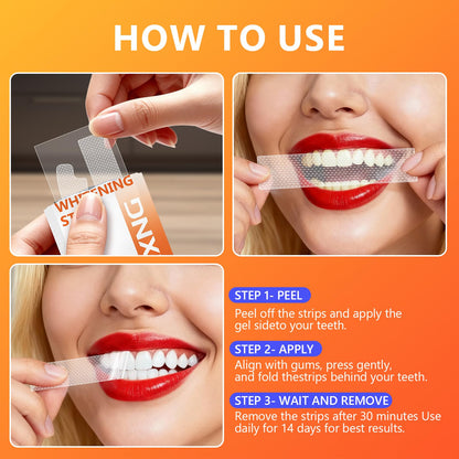 Teeth Whitening Strips – 84 Strips (42 Treatments) Enamel-Safe Mint