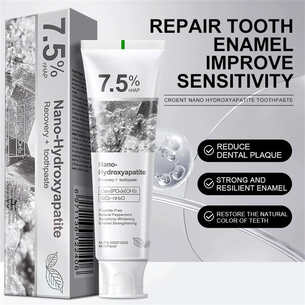2-Pack 7.5% Hydroxyapatite Toothpaste – Fluoride-Free for Sensitive Teeth
