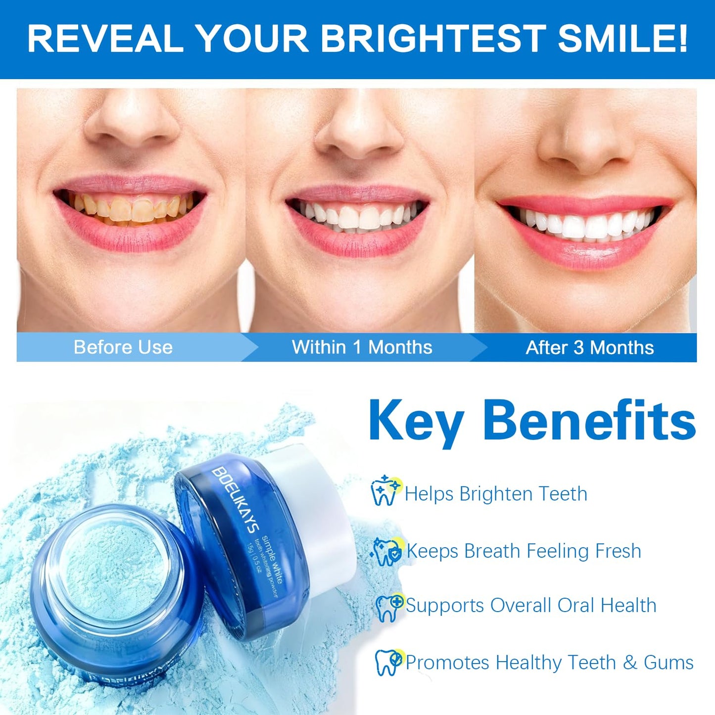 2 PCS Teeth Whitening Powder – No Sensitivity, Enamel-Safe