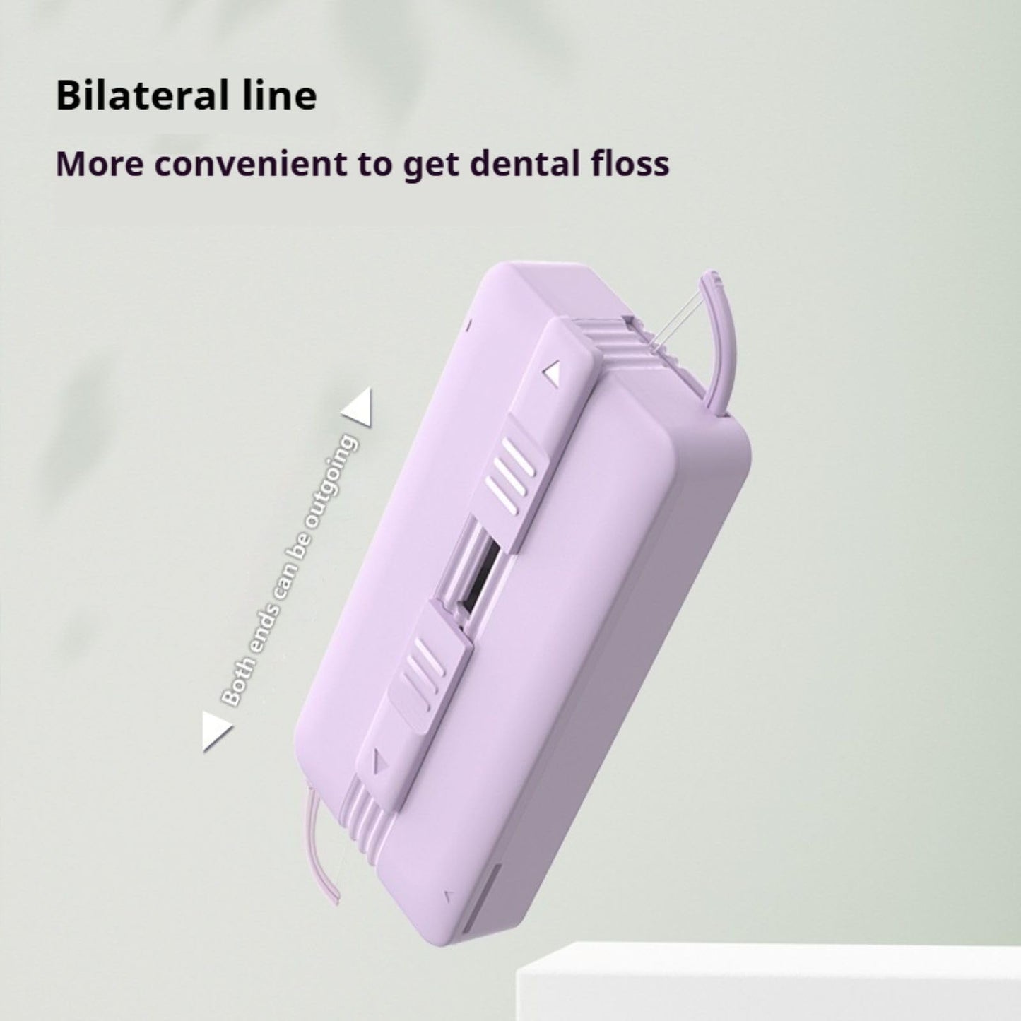 Portable Travel Dental Floss Case - Mint Green Reusable Dispenser with Mint Floss