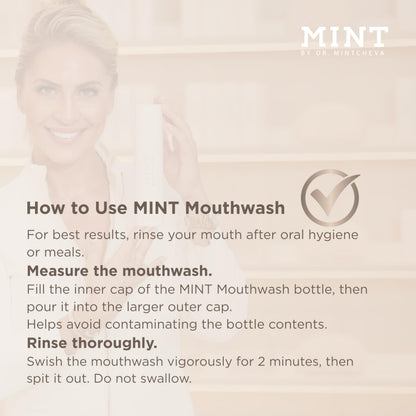Mint Hollywood Smile Mouthwash Refill – 2-Phase Whitening, 0.1% Hydrogen Peroxide, Alcohol-Free, Vegan – 6.76 fl oz
