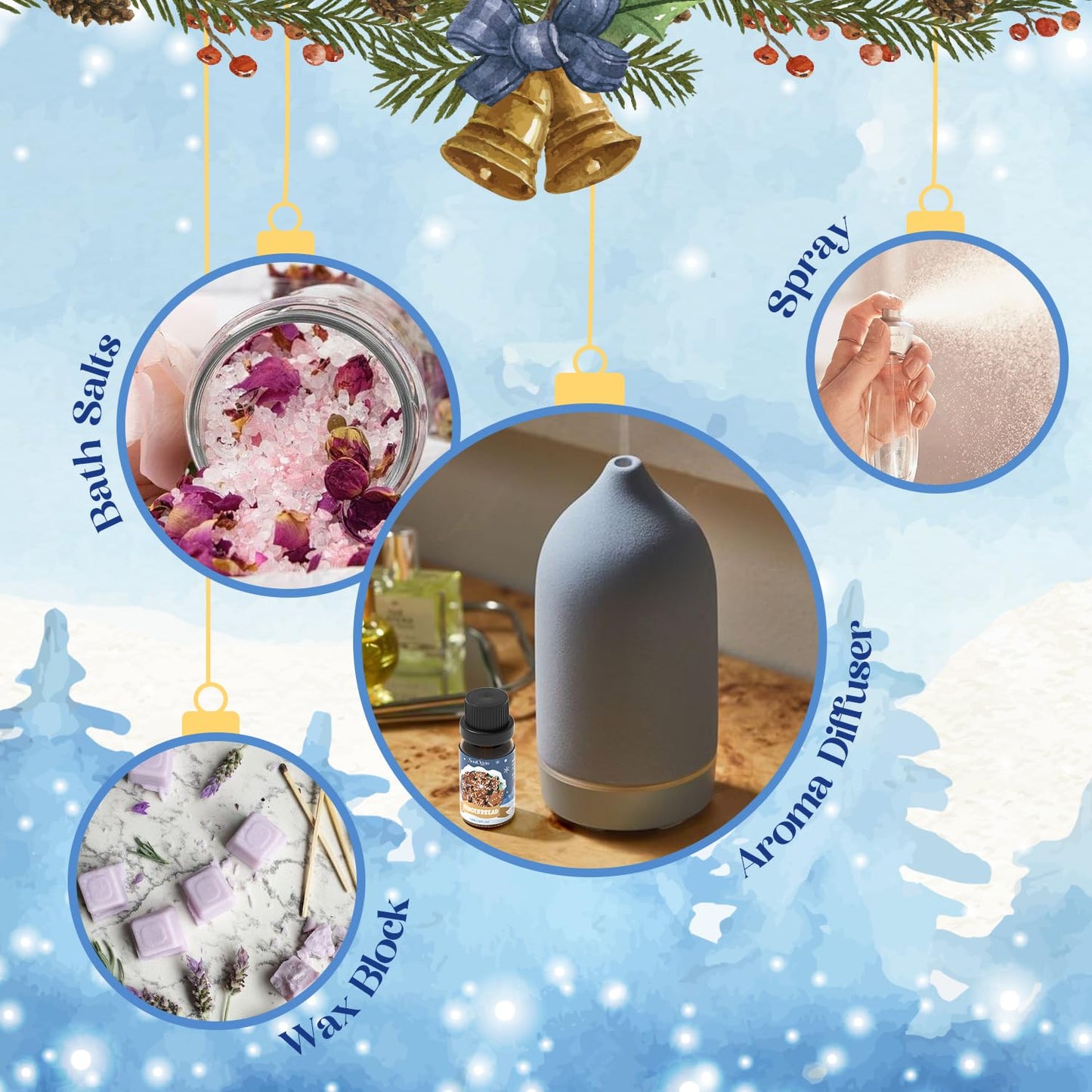 SoulOrigin Winter Essential Oils Set – 6x10ml Fragrance Oils for Diffusers and Gifts