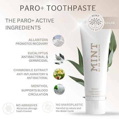 MINT PARO+ Toothpaste - Fluoride-Free, Gum Care | Dr. Mintcheva