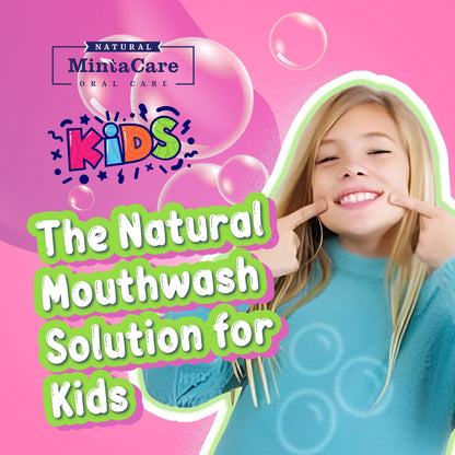 Mintacare All Natural Organic Oil Pulling for Kids – Bubble Gum Mouthwash, Fluoride & Alcohol Free, Made in USA, 8oz