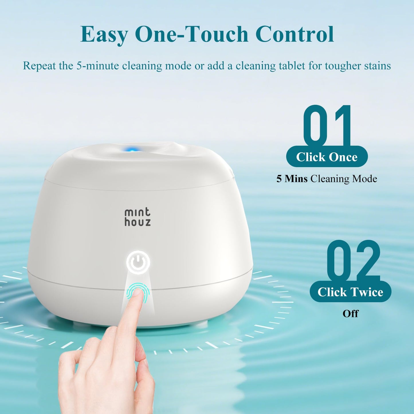 Minthouz Ultrasonic Retainer Cleaner – 200ml, 48kHz Cleaning for Dentures & Aligners