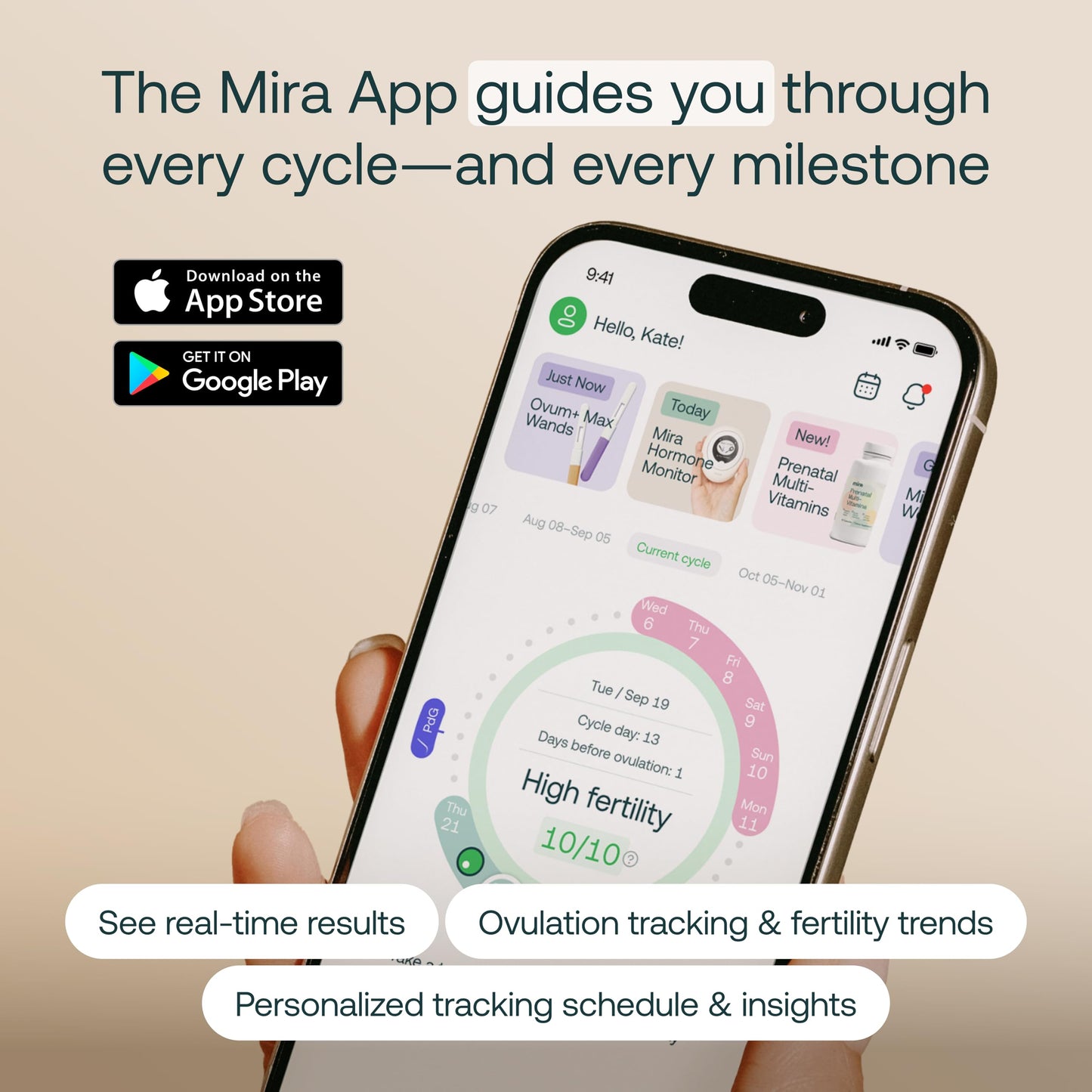 Mira Max Fertility Monitor & Ovulation Test Kit | 7x More Accurate At-Home Hormone Tracker