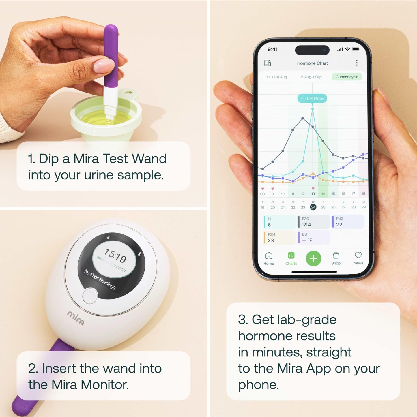 Mira Fertility MAX Wands – At-Home Ovulation Tests (20) | LH, PdG, E3G