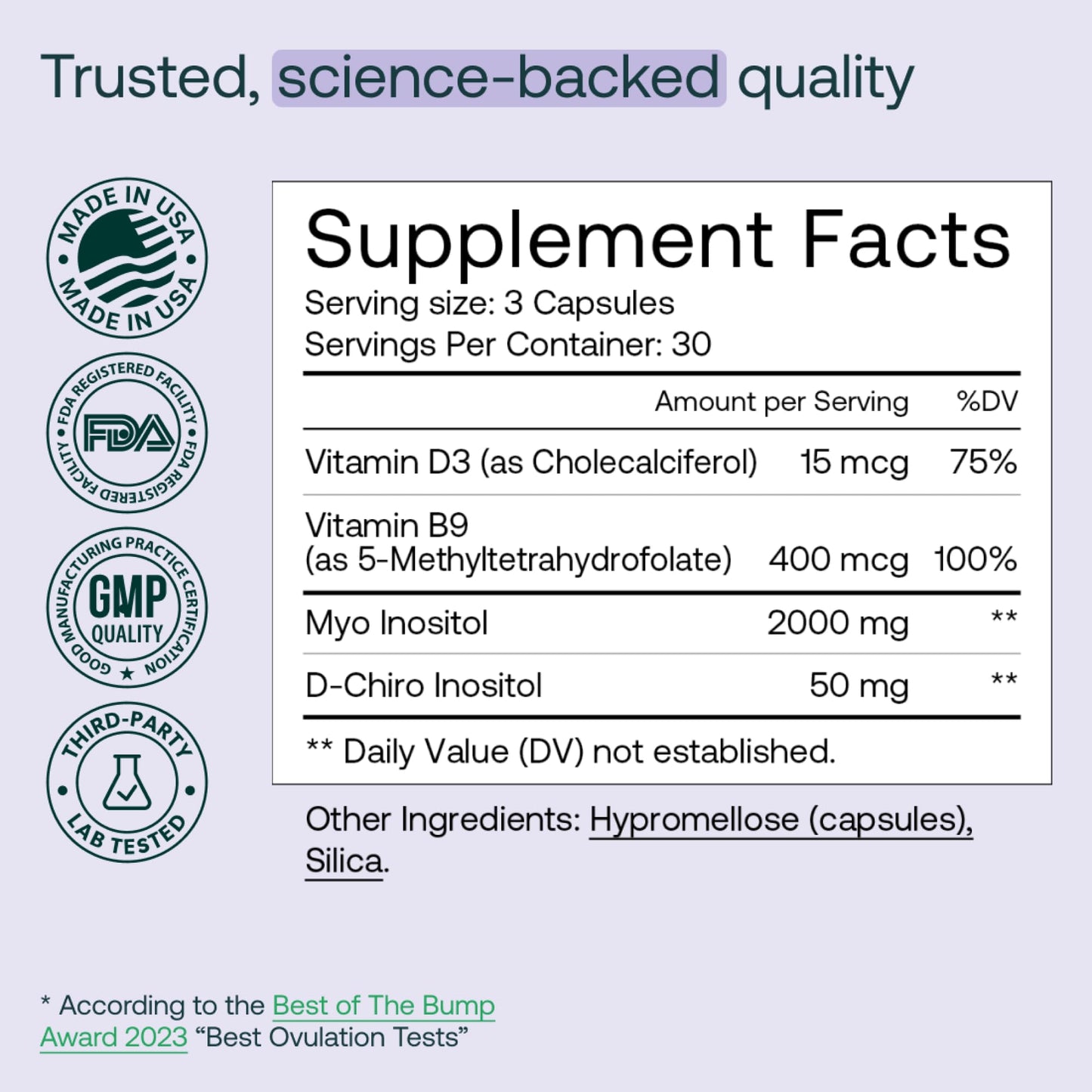 MIRA PCOS Supplement - Myo-Inositol 40:1 for Hormonal Balance | 90 Capsules