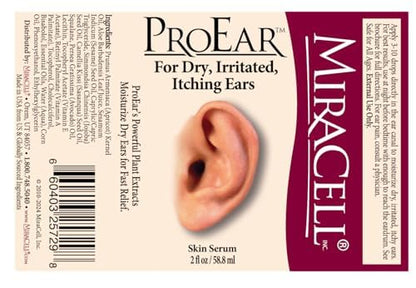Miracell ProEar Ear Drops – Hydrating Ear Wax Softener for Itchy, Dry Ears (2 oz)
