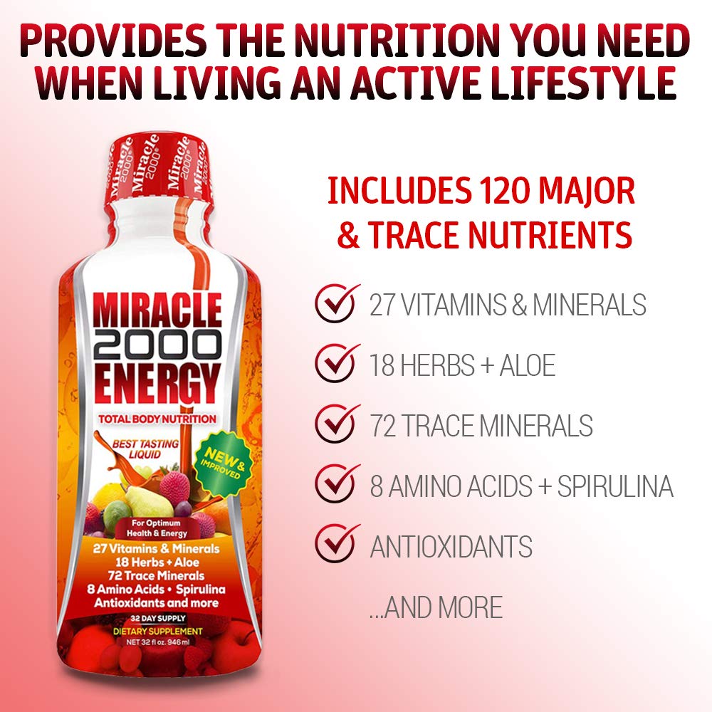 Century Systems Miracle 2000 – 32 oz Liquid Multivitamin, Minerals, Amino Acids & Antioxidants