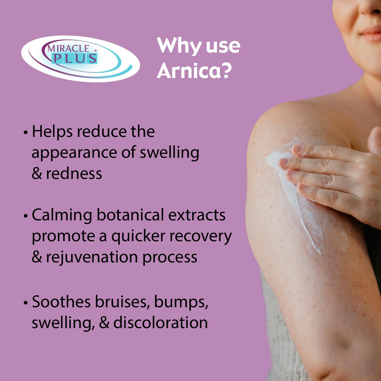 Miracle Plus Arnica Cream Extra Strength – Bruise Relief Lotion (2-Pack)