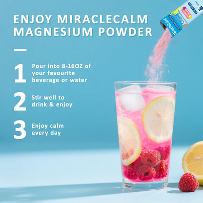 MiracleCalm Drink Mix Powder – Calm Magnesium + Calcium for Sleep, Stress Relief & Focus (Sugar Free)